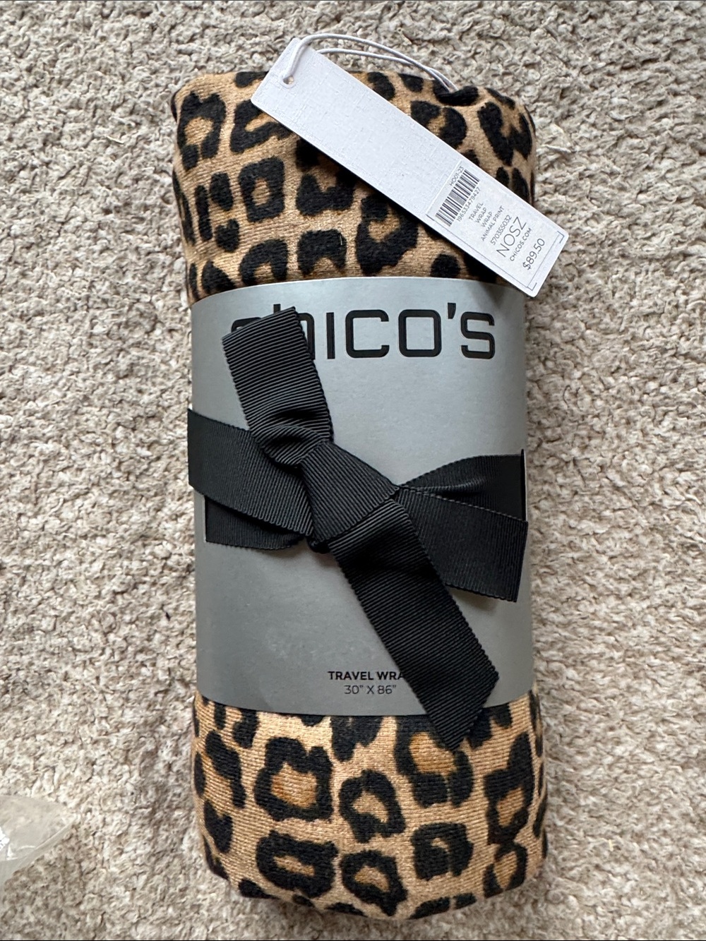 Chico’s Travel Wrap shawl NWT! Cheetah print